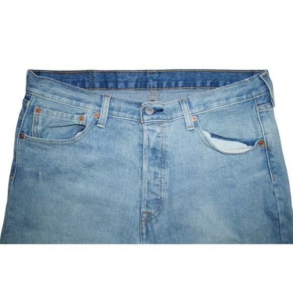 Levi’s 501 Distressed Button-Fly Jeans – 34x34 – Light Wash - Picture 2 of 5